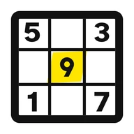 Armchair Sudoku icon: a sudoku box in big numbers, the middle 9 on a stroke of yellow highlighter