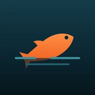 Fish Vault icon: an orange fish breaking the surface of dark water