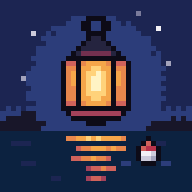 Lantern Lake icon: a glowing lantern over night water, with a fishing float