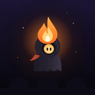Undergloam icon: a small ember with a scarf, glowing in the dark